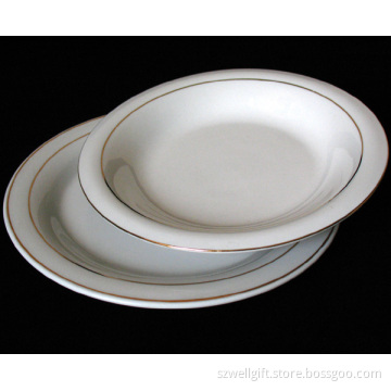 Porcelain Soup Plate and Dinner Plate
